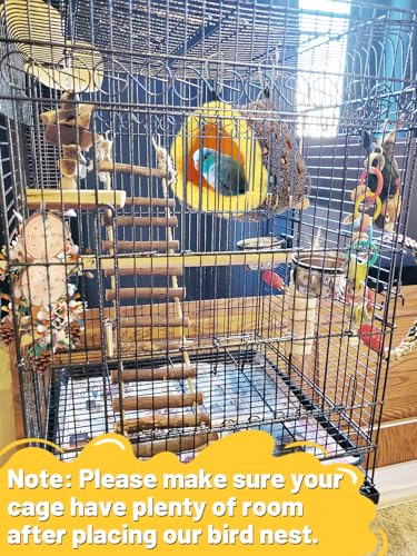 MEWTOGO-Winter-Warm-Bird-Nest-House-Bird-Bed-for-Cage-with-Mat-Hanging-Hammock-Shed-Hideaway-Hut