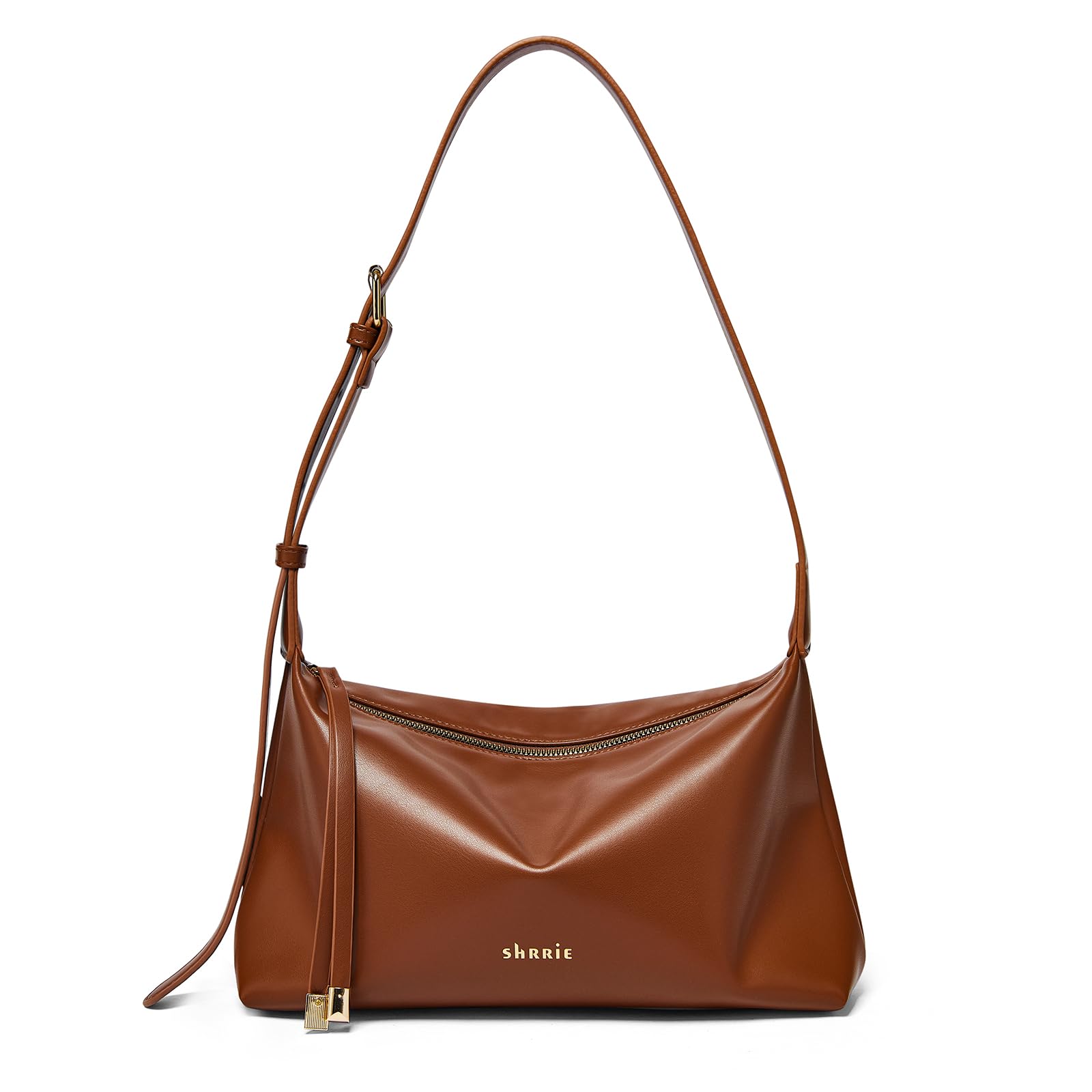 Shrrie Kleine Schultertasche für Frauen weiche PU vegane Leder Schultertaschen Crossbody Tasche mit verstellbarem breiten Gurt