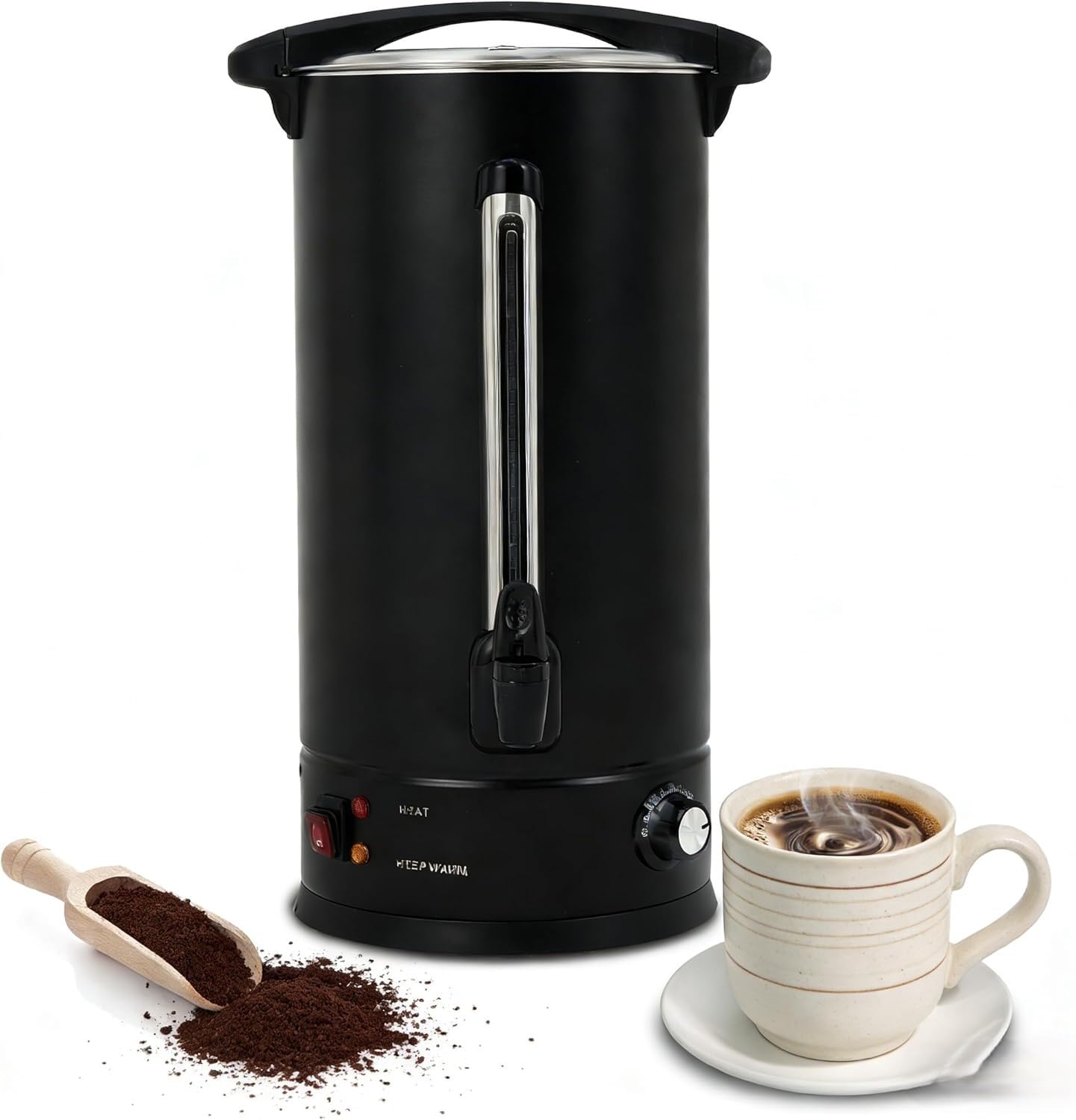 16 L/110 Cups Coffee Urn, Double-Wall Stainless Steel Coffee Maker Hot Water Urn, Large Capacity Hot Coffee Dispenser, Quick Brew, Stays Hot for Tea &amp; Beverage at Events &amp; Catering