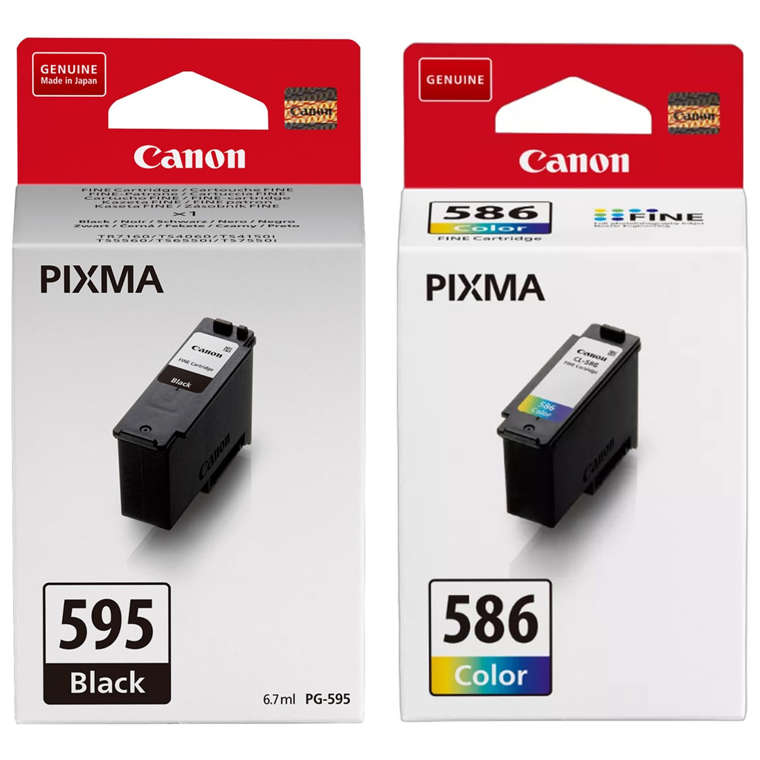 Canon PG-595 Black CL-586 Colour Ink Cartridge Multipack - Ink For PIXMA TS4150i TS6550i TS7550i