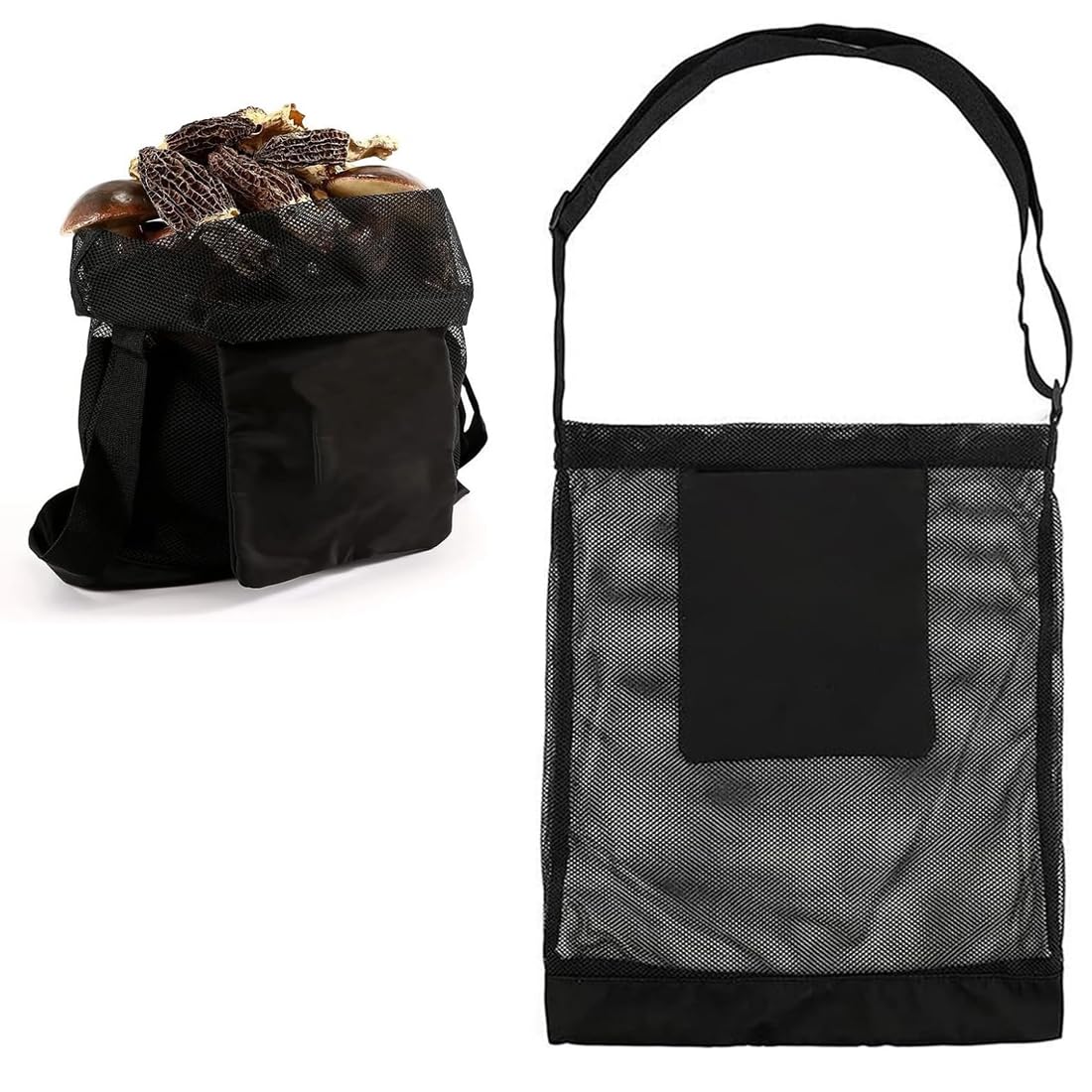 Sac de Chasse aux Champignons,1 Pièce,Maille Respirante avec Bandoulière Réglable,Panier et Fruits,Grande Capacité,Recherche de Nourriture Pliable,Pour Camping,Randonnée et Cueillette