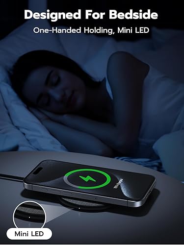 Miniatura 3 de NewQ Cargador inalámbrico, almohadilla de carga inalámbrica máxima de 15 W para iPhone 17 16 15 14 13 12 11 MiniSEProMaxPlus, Samsung Galaxy