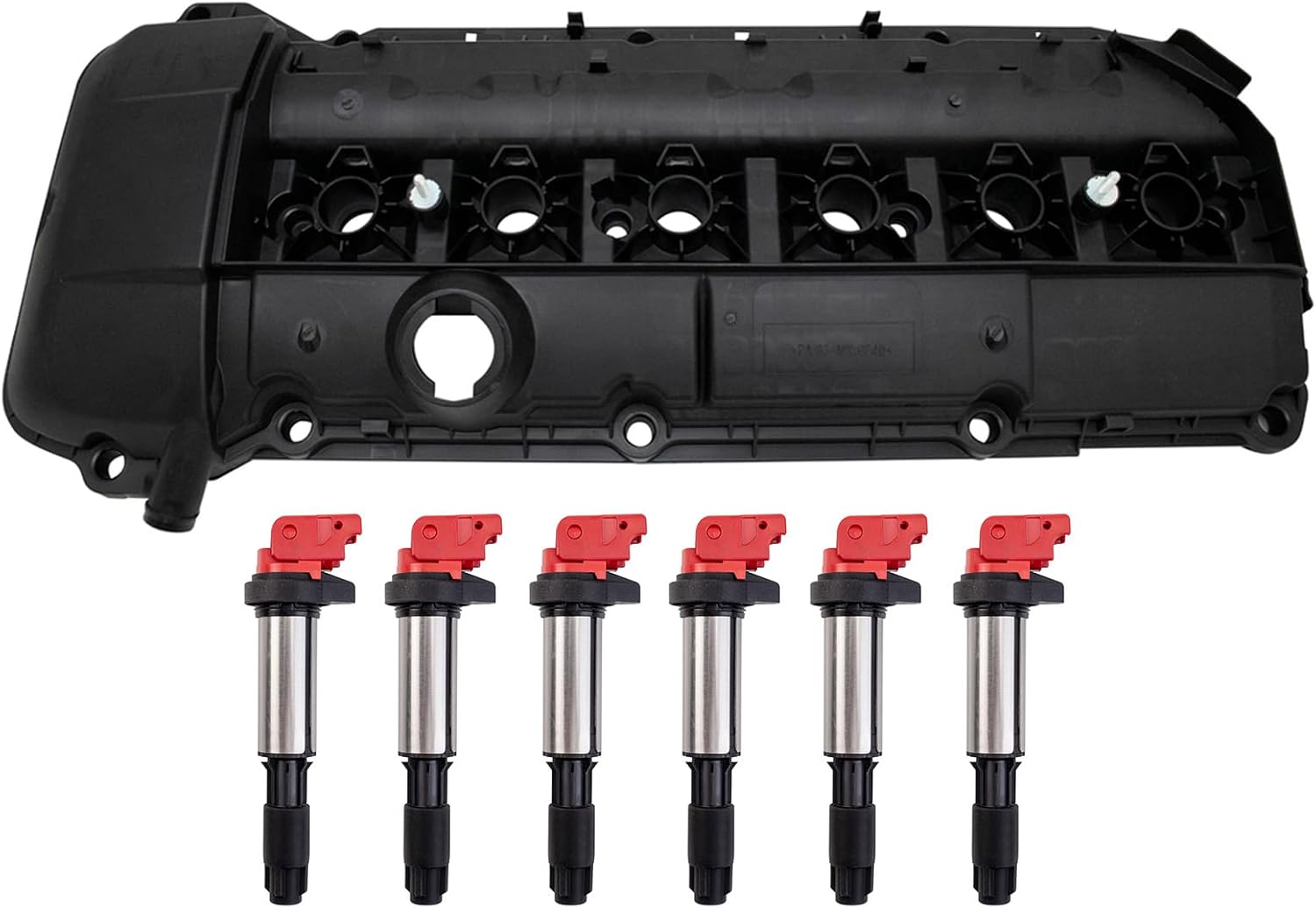 TRQ Ignition Coil Kit 7 Piece Valve Cover Compatible with 2003-2006 BMW 325Ci 2003-2005 325i 325xi 330Ci 330i 330xi 525i 530i 2004-2006 X3 X5