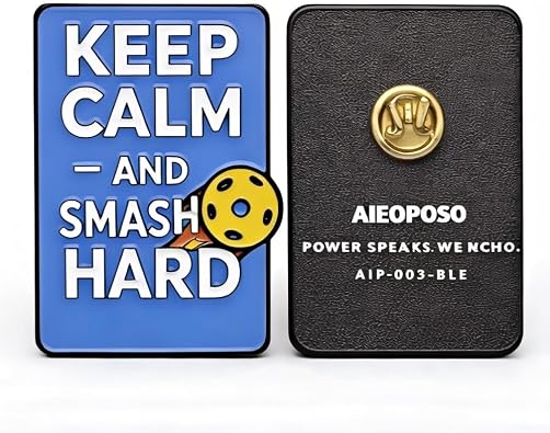 Pickleball Gifts Metal Pin Badge Keep Calm, Smash Hard Power Statement Collectible | Pickleball Pin for Players, Teams, Competitive Fans & Tournament Gifts