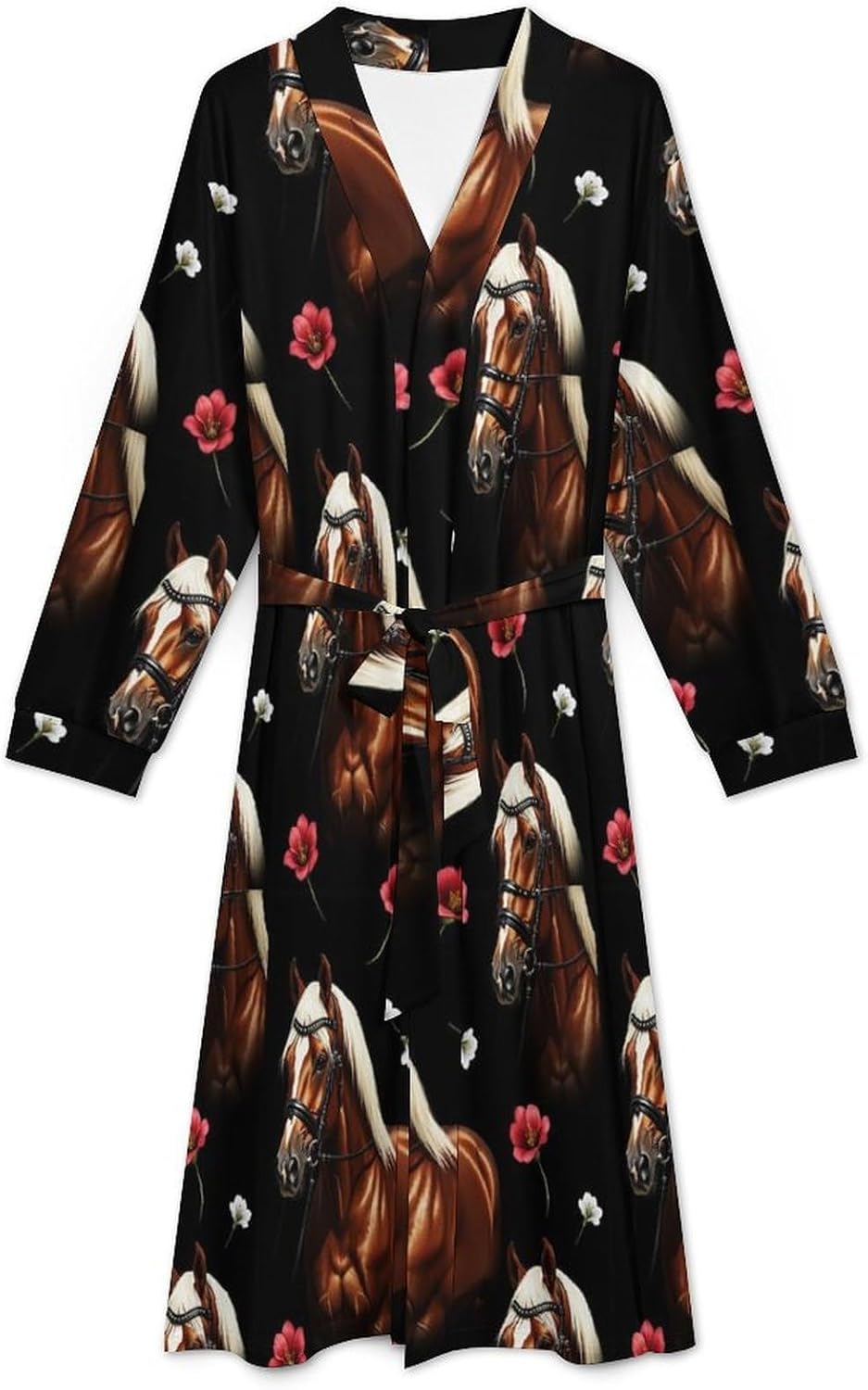 Unisex Bathrobe for Men Women, Casual Comfortable Loungewear Open Front Belted Kimono Robe for Spa, Shower