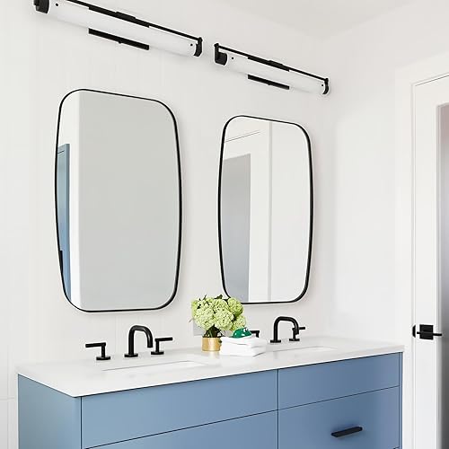 Miniatura 97 de ANDY STAR Espejos ovalados dorados para baño, espejo de pared oblongo, con marco de metal dorado cepillado de 24 x 36 pulgadas, espejo de tocador