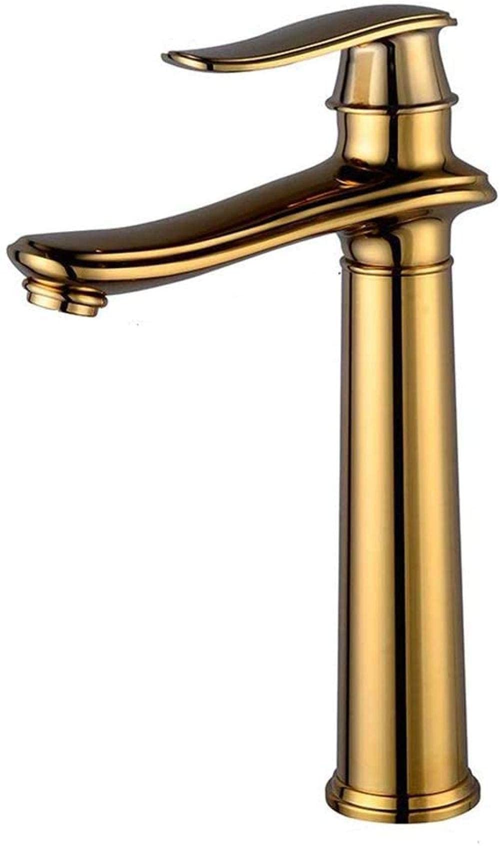 Rubinetti per lavello, Rubinetto per lavello da Cucina, Rame monocomando, rubinetti per Acqua Calda e Fredda, Miscelatore per lavabo, Facile da pulire/oro/H30 cm Comfortable Anniversary