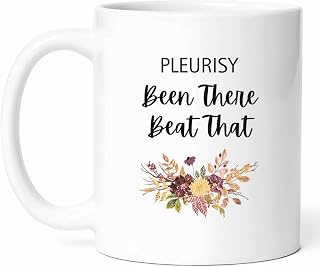 Beat Pleurisy Mug - Lung Health Advocate Coffee Cup - Respiratory Support Funny Gift From Friends - Breathing Easy Tea Mugs - Chest Wellness Cups - 11 Oz Ceramic Gifts For Patients, Birthday, Him