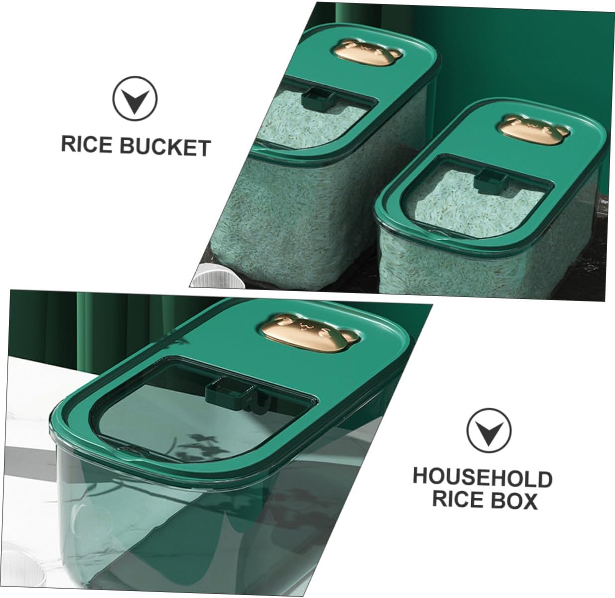 10lb Thickened Plastic Rice Storage Container Moisture Resistant Multi-function Grain Bin for Kitchen Pantry