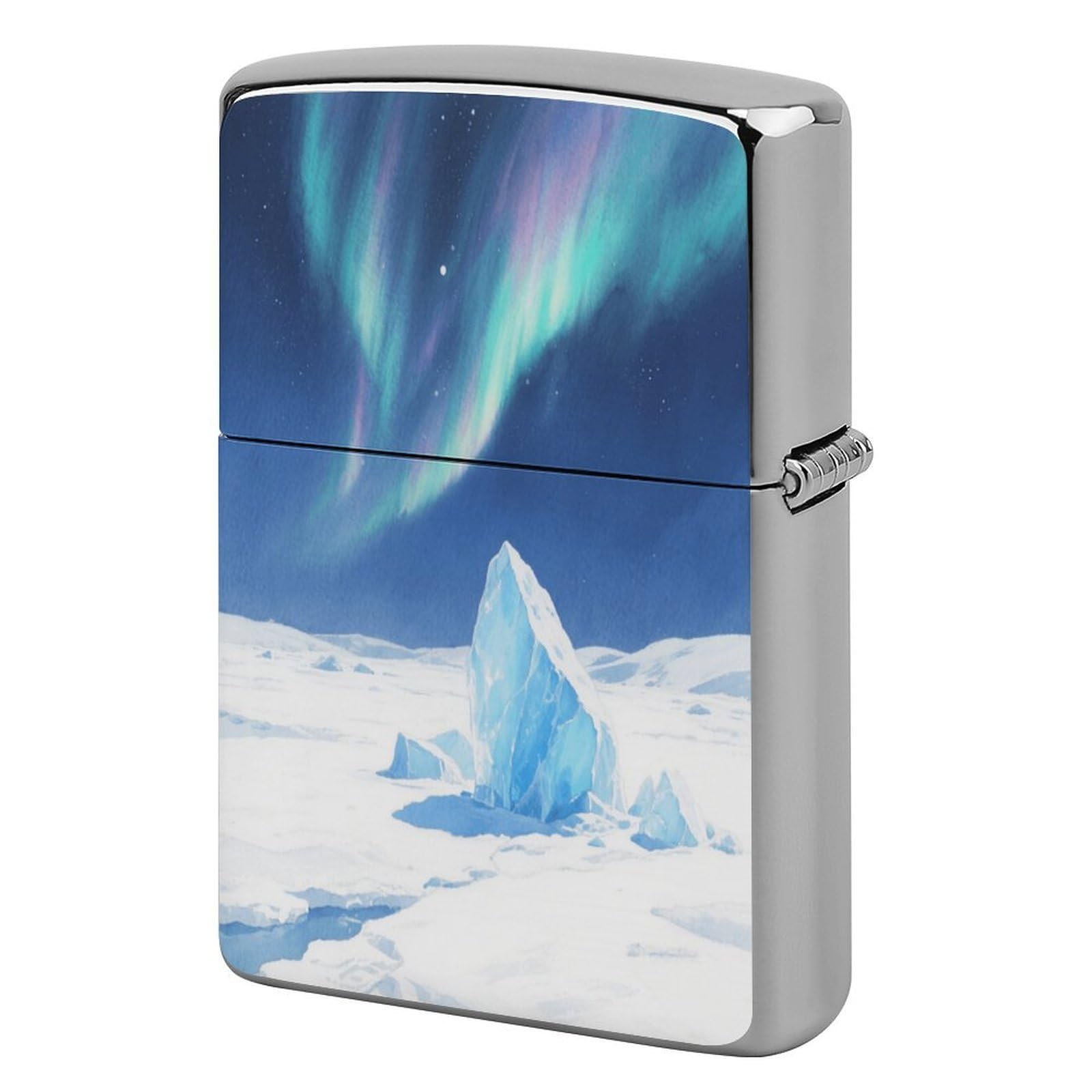 Fekiloot Style Ice Field And Aurora Lighter Case Cover Metal Lighter Case