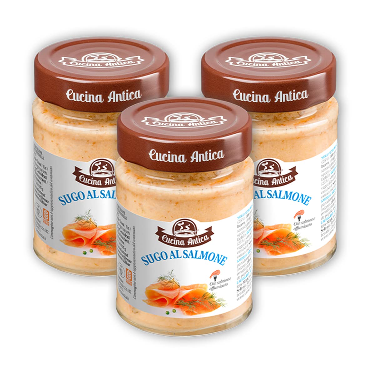 Cucina Antica - Sauce au Saumon - 3 Pots de 190 g