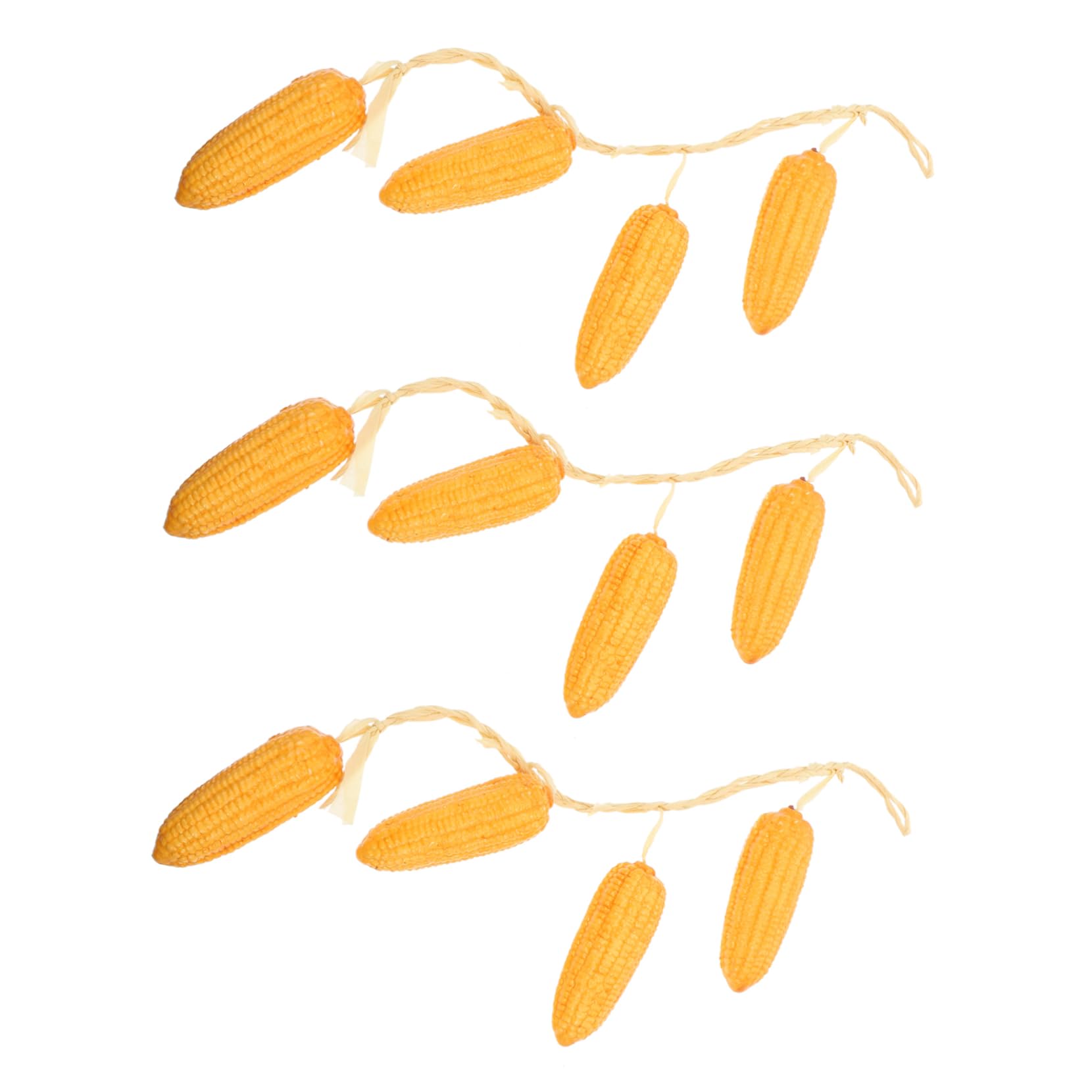 STOBAZA 3 Pcs Artificial Corn String Hanging Decor Faux Corn Cob Ornaments for Harvest Festival Decoration for Home Garden Restaurant Display