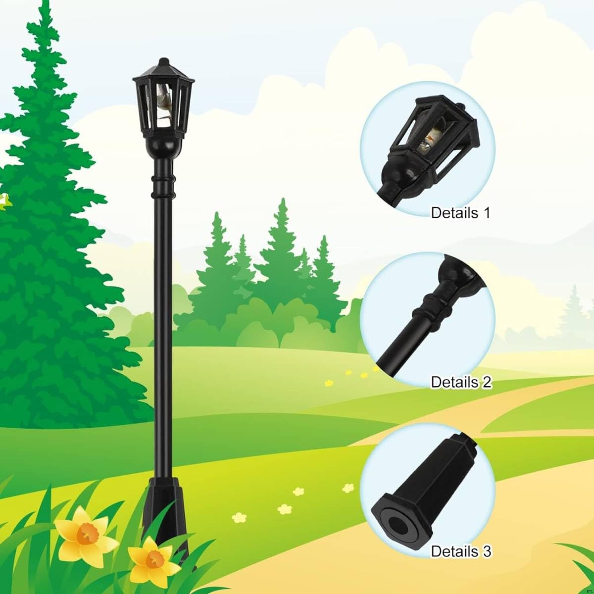 Amazon.co.jp: 街灯柱 温白色 LED 20本入り 3V 64mm オレンジ 1:100