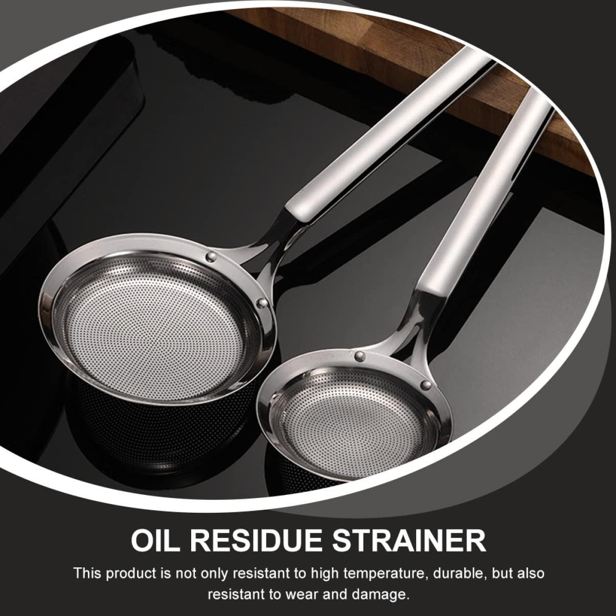 HOLIDYOYO Oil Filter Spoon Hot Pot Fat Skimmer Hot Pot Colander Mesh Spoon Strainer Colander for Home Oil Sieve Colander Scoop Oil Separating Ladle Practical Strainer Silver Stainless Steel