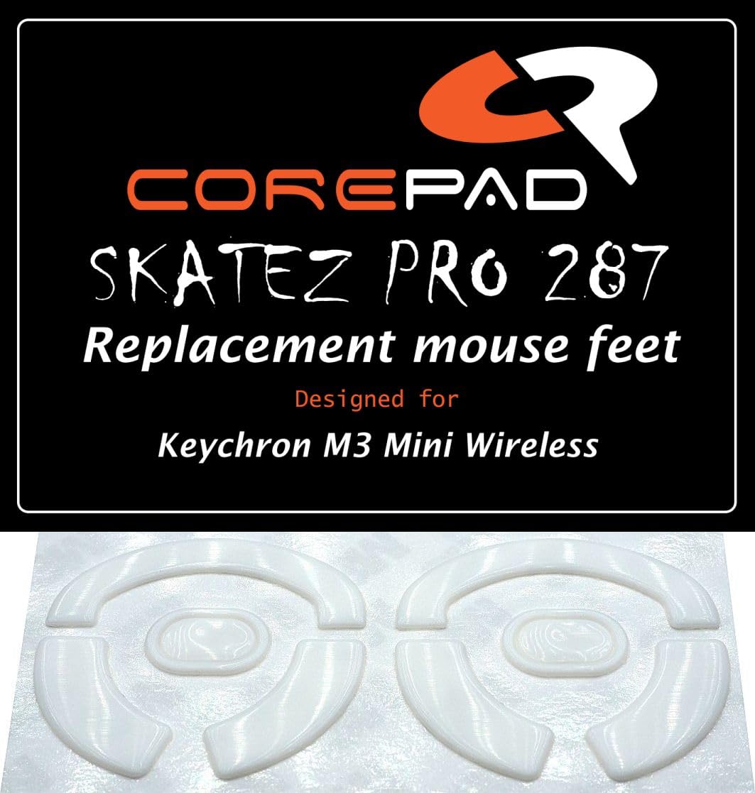 Corepad Skatez PRO 287 Ersatz Mausfüße – passgenaue PTFE-Füße für Keychron M3 Mini Wireless