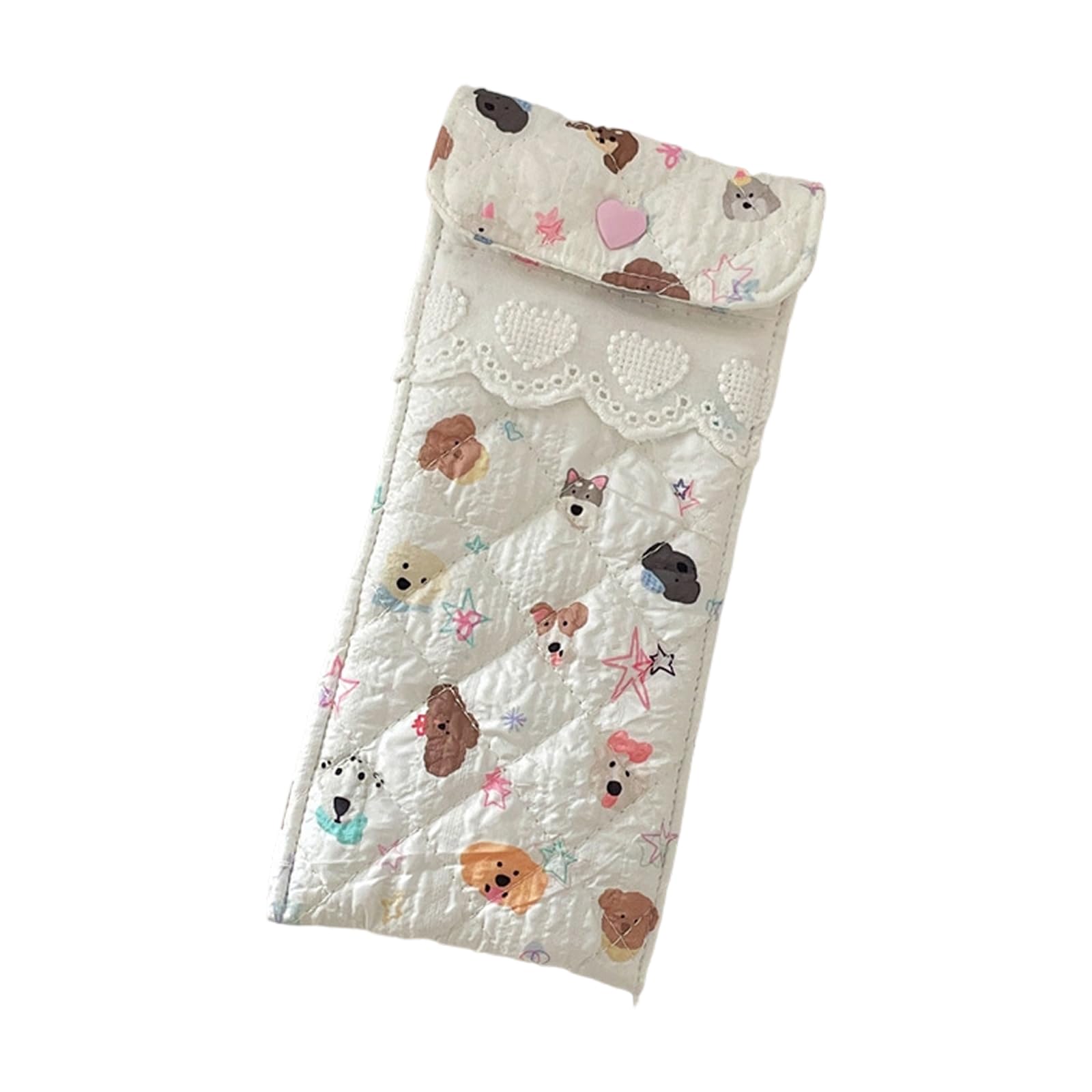 Jazuaiao Delicate Cotton Glasses Bag with Elegant Prints Her Sturdy and Practical Small Cosmetic Storage Bag
