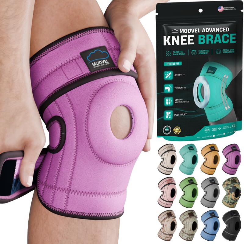 Image of Modvel ELITE Knee Brace for Men & Women - Patella Gel Pads & Side Stabilizers for ACL, Meniscus Tear, Arthritis & Injury Recovery - Maximum Support for Running, Sports & Joint Pain Relief