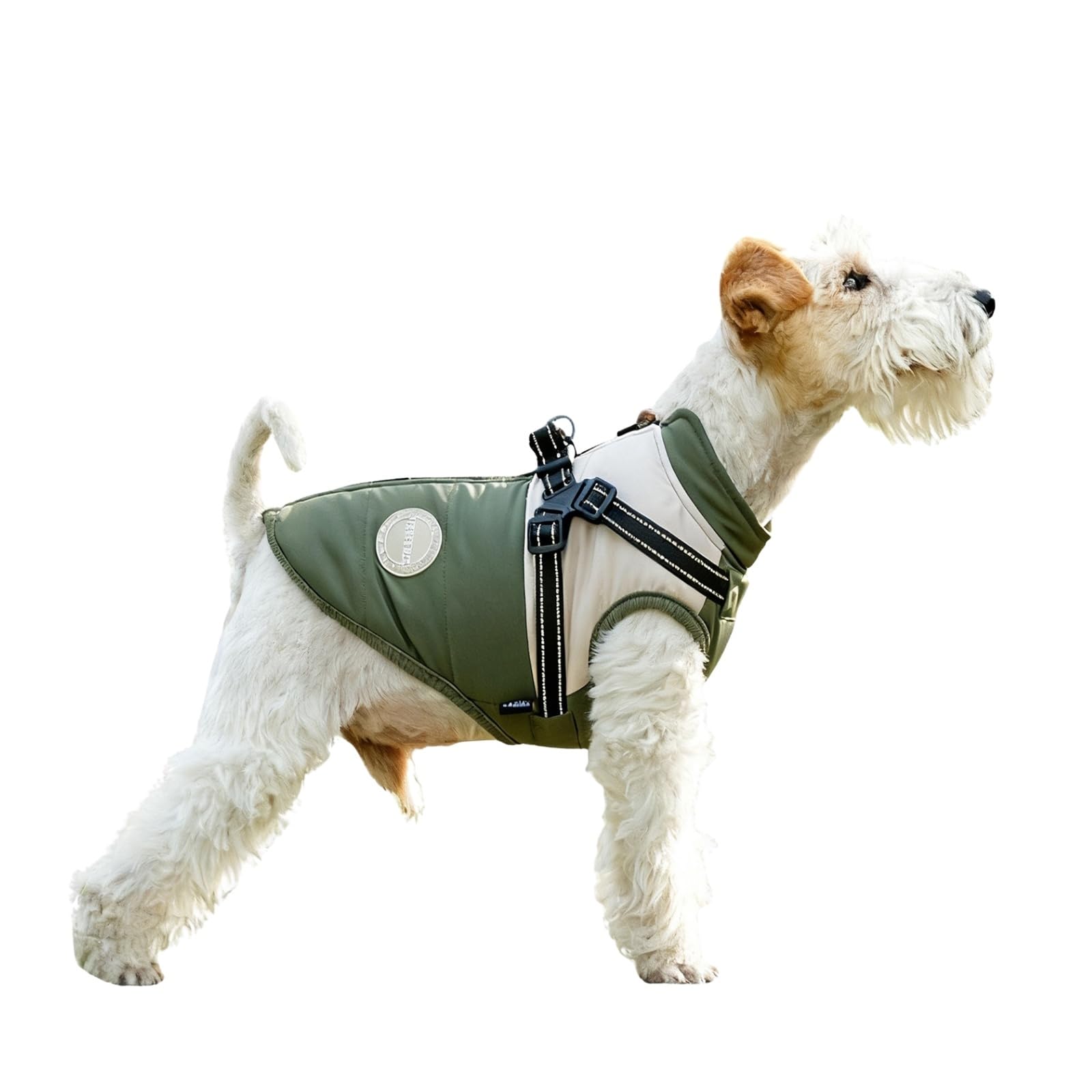 BT Bear Dog Winter Coat With Harness for Small Medium Large Dogs Winter Jacket Outdoor,Waterproof Adjustable Pet Warm Clothes,Green_XL