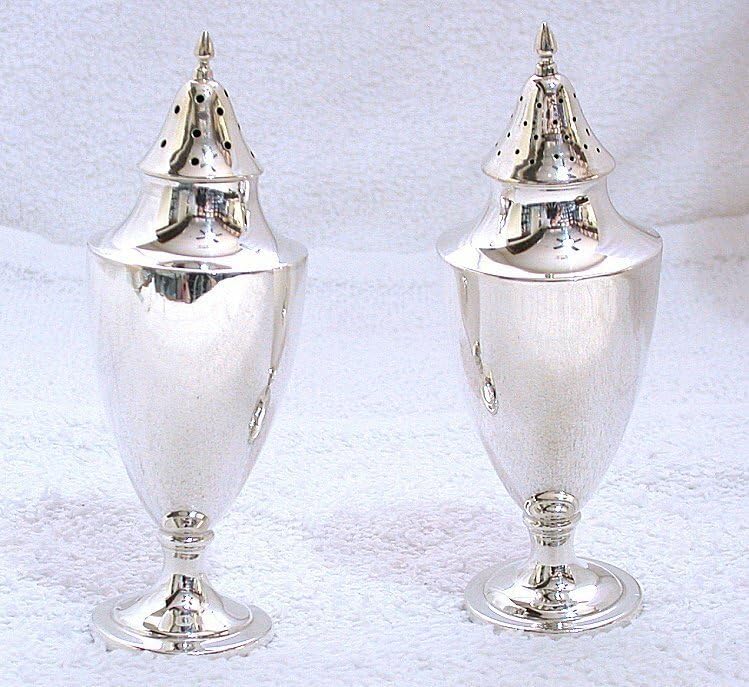 Vintage Sterling Salt Pepper Shaker Birmingham Silver Company Model 5A AS125