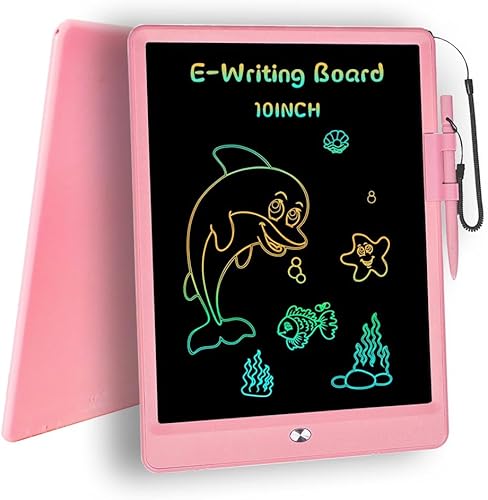Tableta de escritura LCD, tablero colorido de 10 pulgadas, tableta de dibujo reutilizable, almohadillas de dibujo, juguete educativo y regalo para