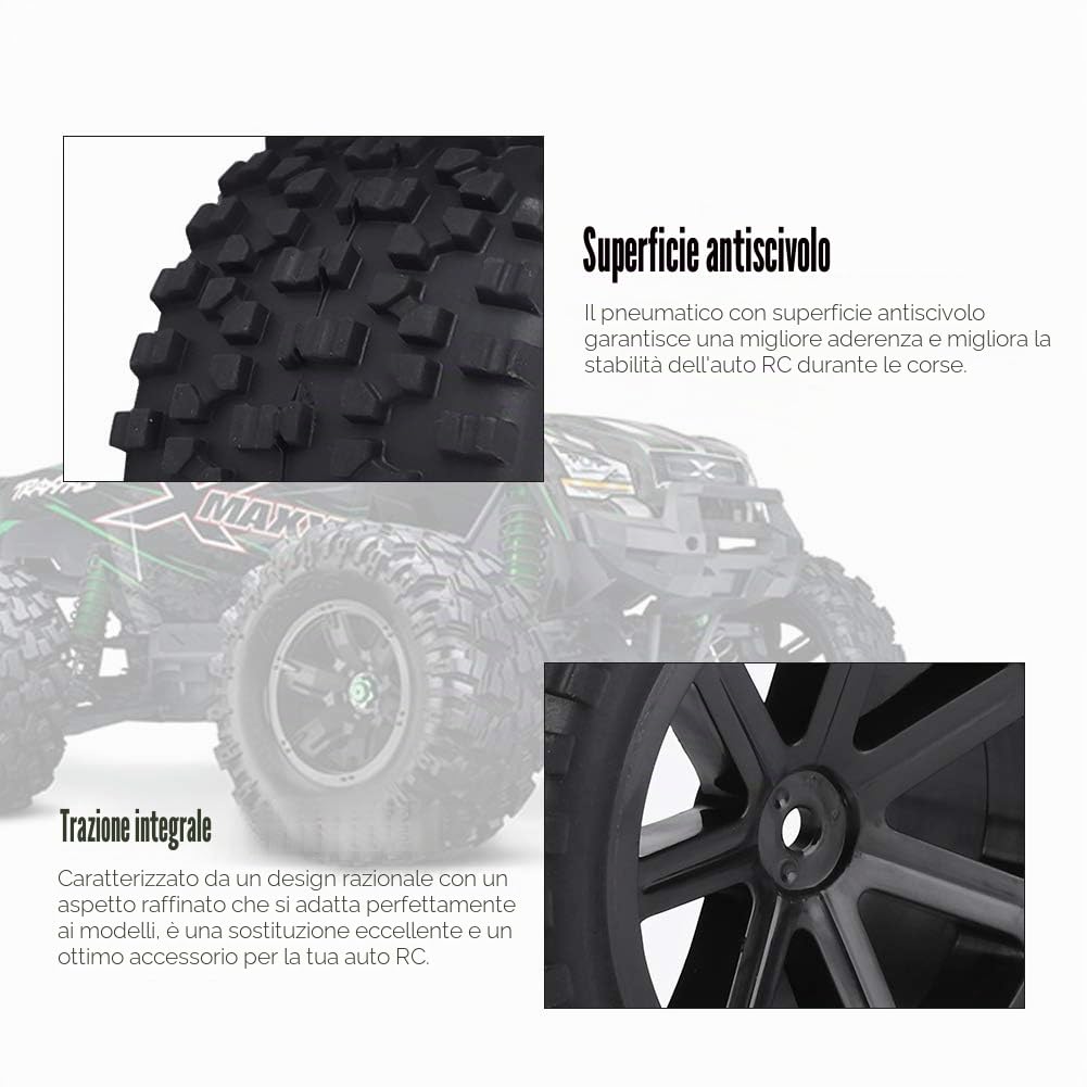 VGEBY1 4 Pneumatici in Gomma, Pneumatici Ruota 1/10 RC Racing Crawler Auto su Auto da Corsa (Nero)