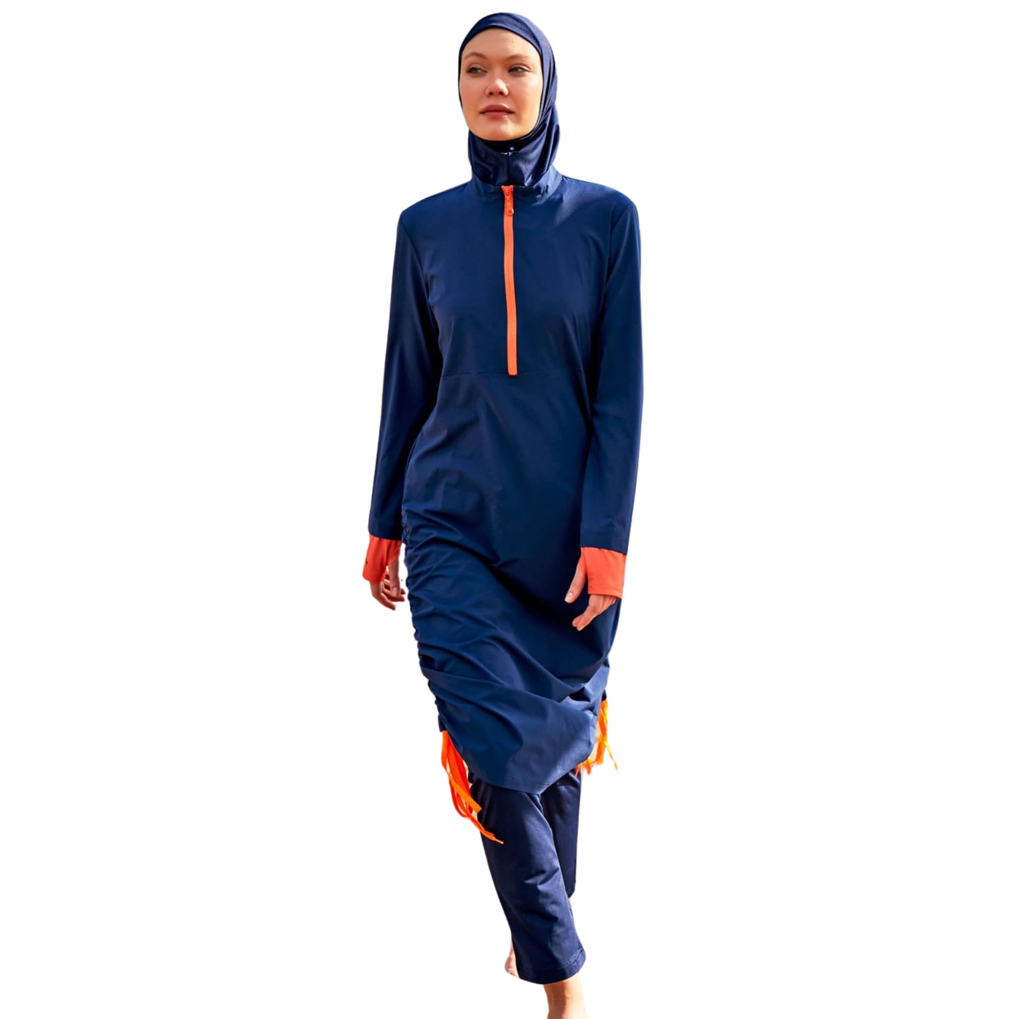 MARINA SWIMWEAR Costume intero islamico modesto da donna | Set Burkini musulmano da 4 pezzi | Rashguard a maniche lunghe con copertura completa | Modesto costume da bagno hijab