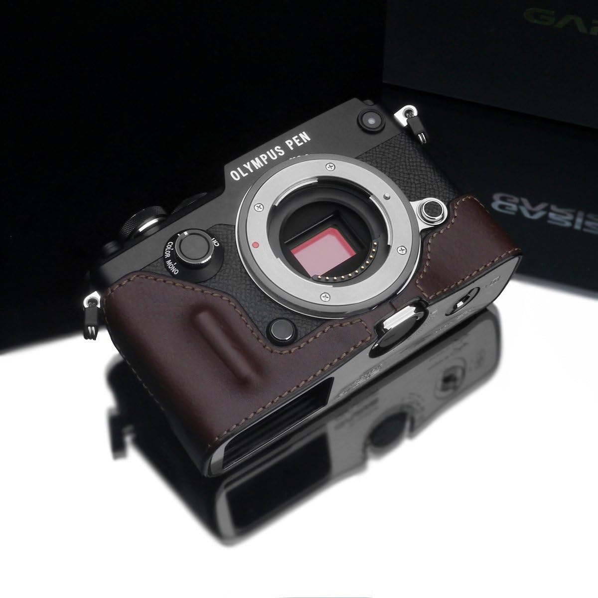 Gariz HG-PENFBR Geniune Leather Half Case for Olympus PEN-F Brown
