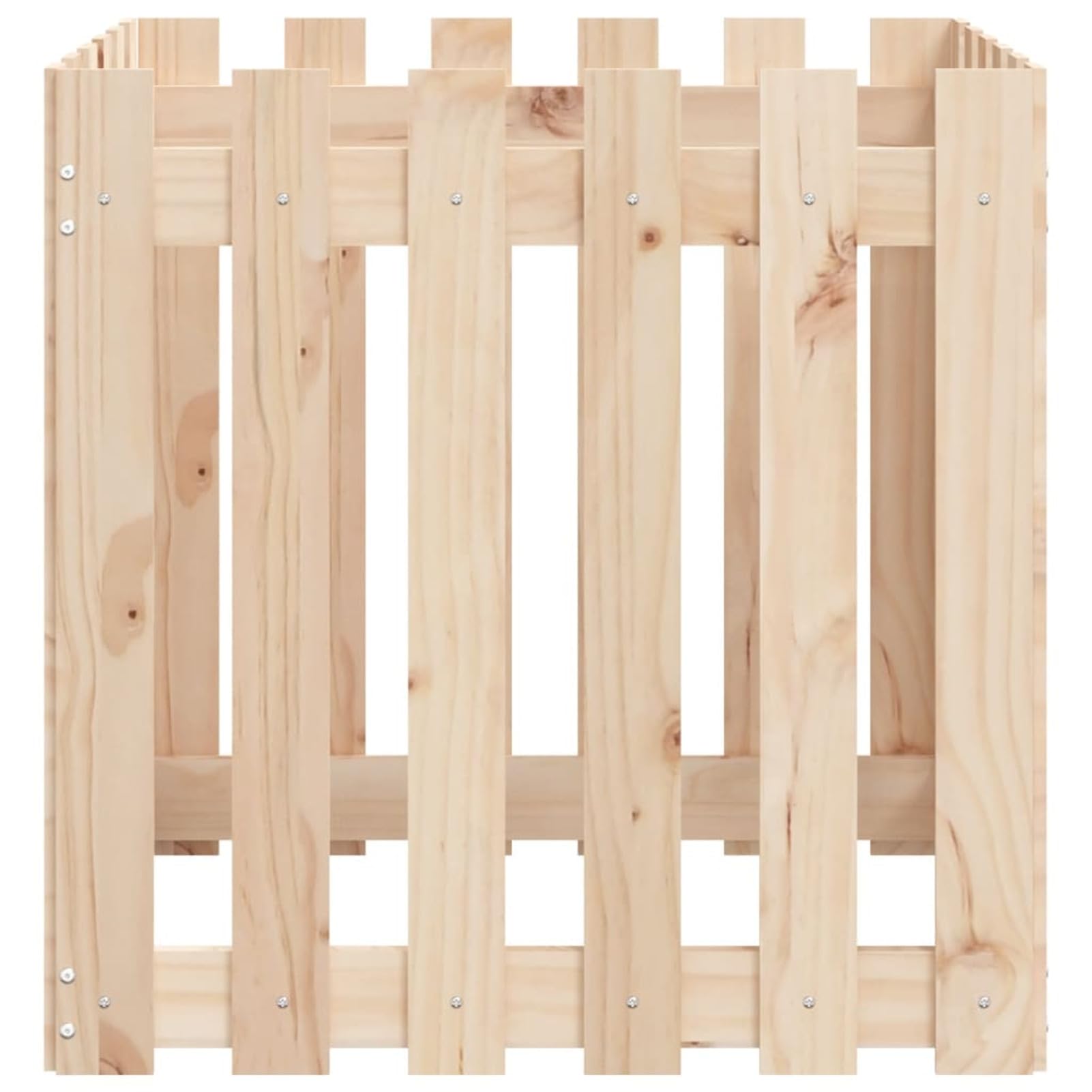 Jardinera con diseño de Valla Madera Maciza de Pino 60x60x60 cm Kit de Cultivo huerto Interior de Hierbas aromáticas