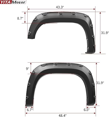 Miniatura 2 de YITAMOTOR Kit de guardabarros compatible con GMC Sierra 1500 2007-2013 con caja de 6.5 pies y 8 pies (no para cama corta), acabado negro liso estilo