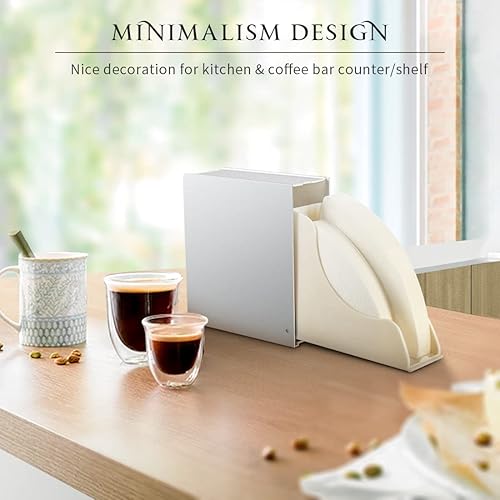 Miniatura 5 de Soporte de filtro de café en forma de cono – Soporte de filtro de papel plateado esmerilado para verter sobre café, dispensador para mostrador para