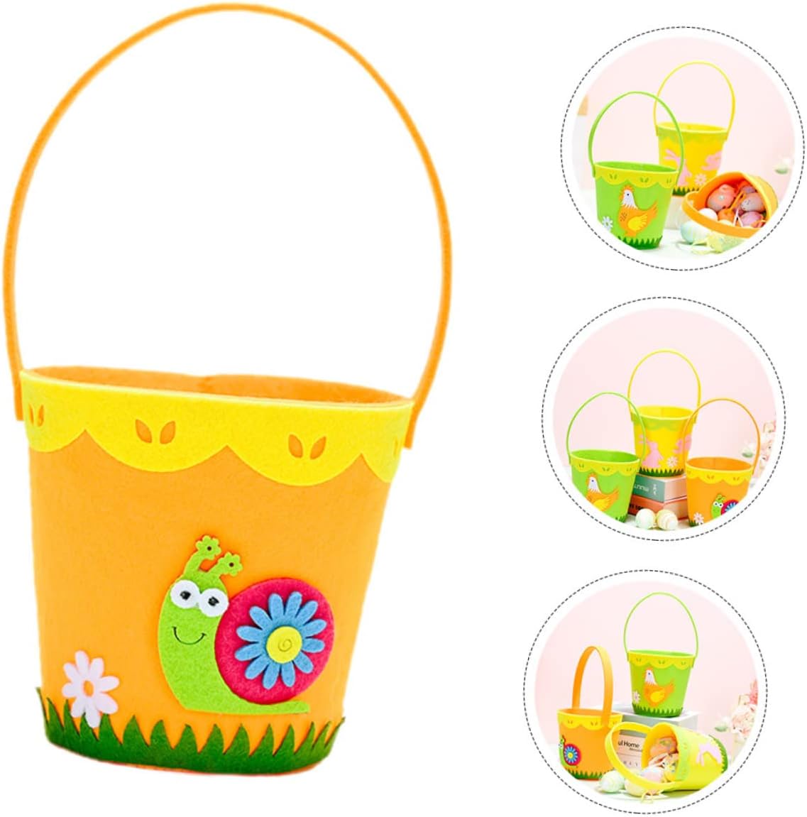 Easter Non-woven Fabric Basket for Storage Handheld Cartoon Design Versatile Use for Snacks and Toys for Boys and Girls Easter Celebrations image 4