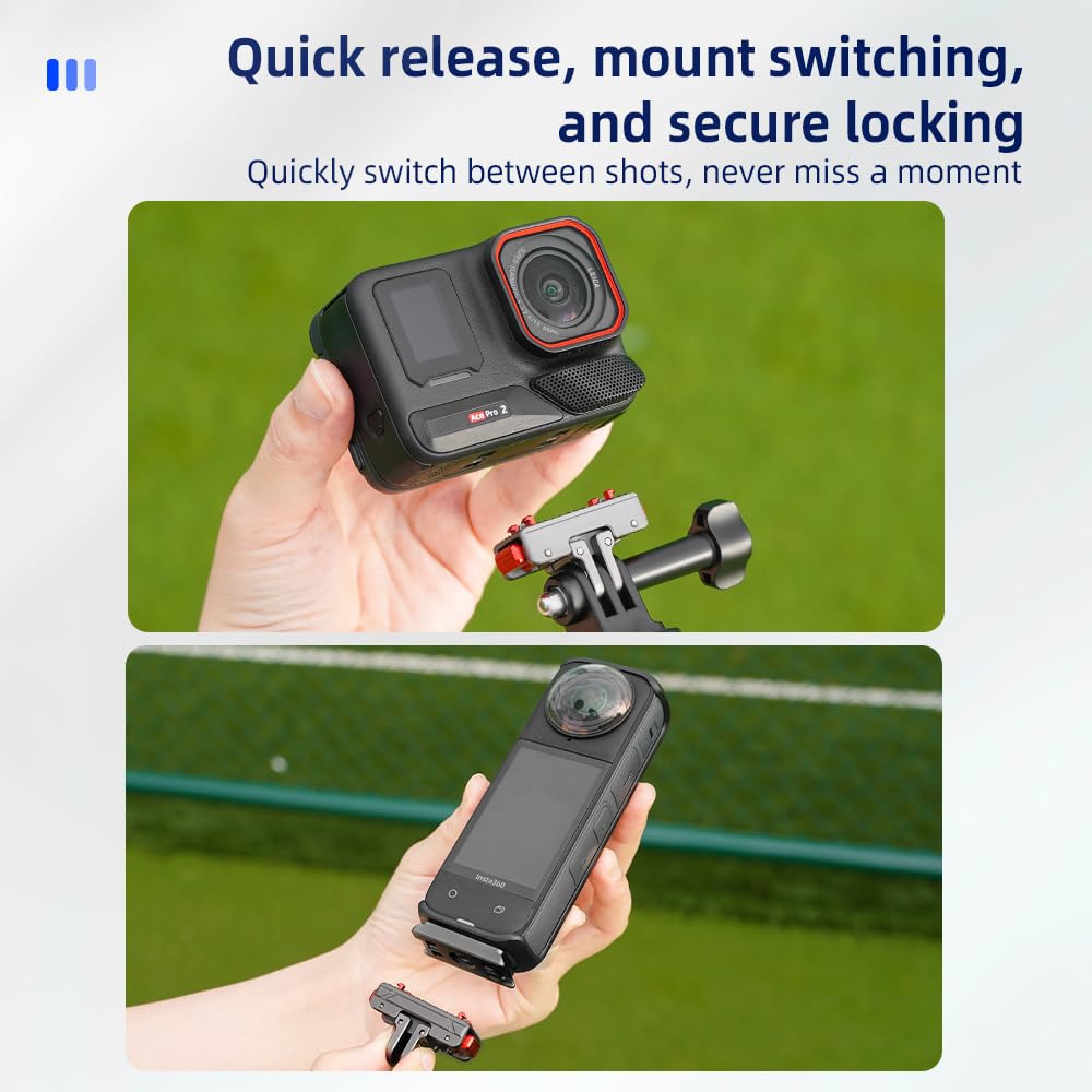 para Insta360 Ace Pro2 X4 Ace Pro2 Base metálica de liberación rápida Adaptador magnético, Accesorio de Tapa Superior (Base)