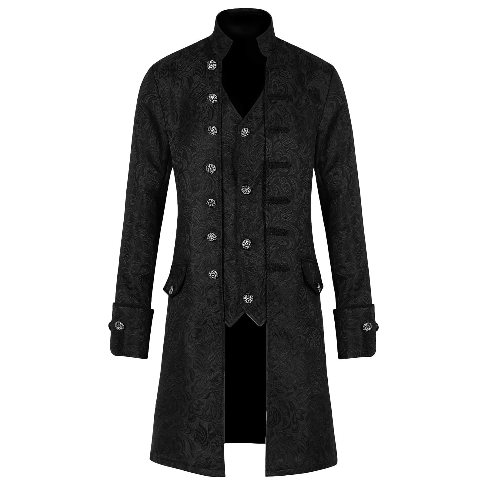 Steampunk Kostüm Herren, Gothic-Jacke Für Herren, Smoking Herren Mittelalter Kleidung Herren Frack Jacke Steampunk Mantel Gothic Vikings Gehrock Viktorianisches Kostüm Herren Karneval Kostüm Herren