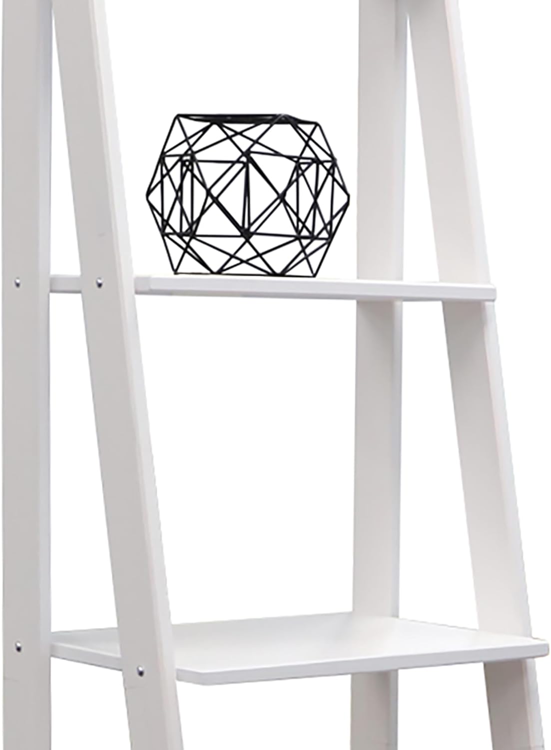 Jela-USA Solid Pine Wood 5 Shelf Ladder Bookshelf, White