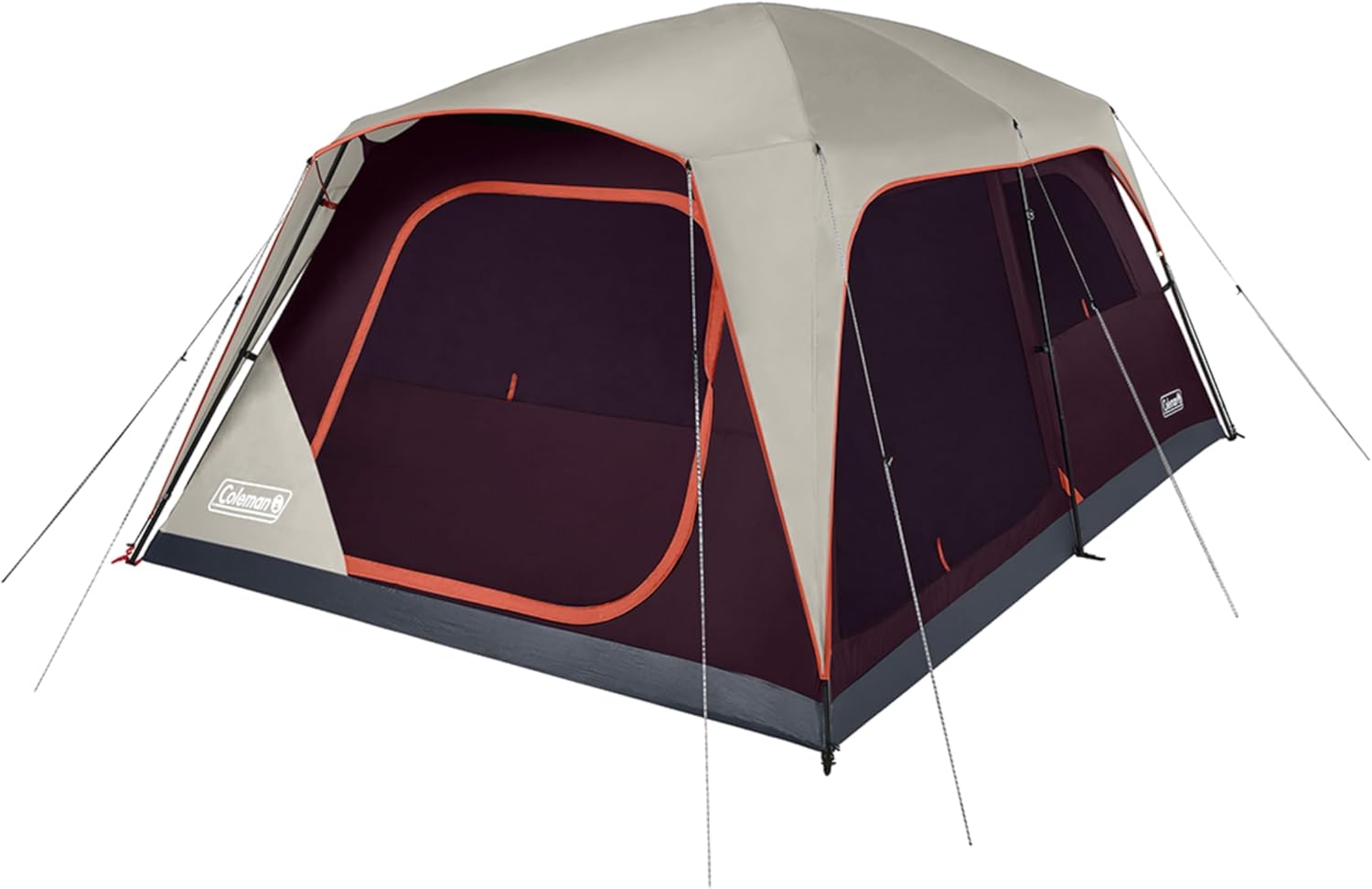 Coleman Skylodge 10-Person Family Tent, Weatherproof XL Tent with Rainfly & Room Divider, Fits 4 Queen-Sized Airbeds, Made of PFAS-Free Materials