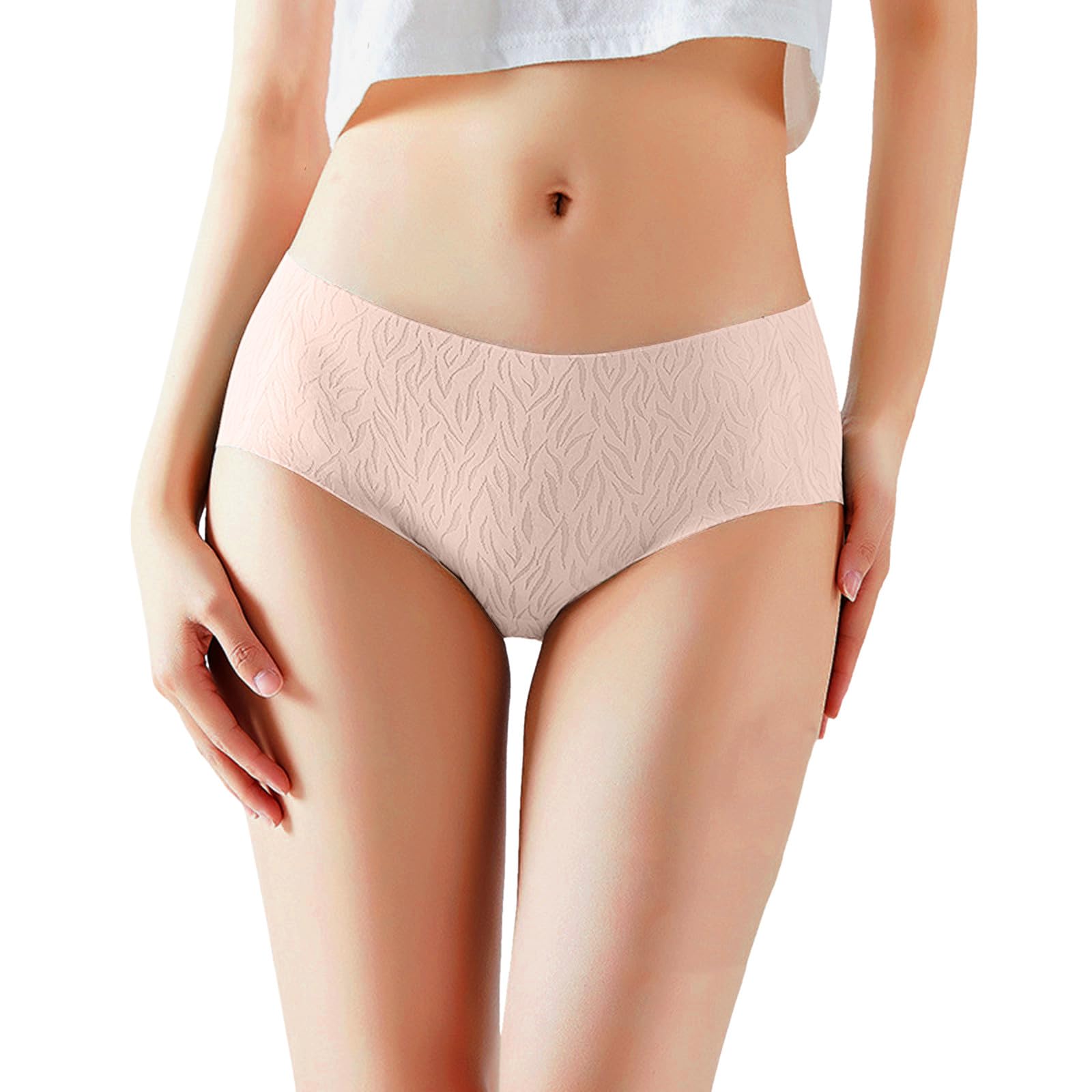 Women Underwear Ice Silk Mid Waist Underwear Breathable Briefs Underwear for Women Pack Bikini Seamless