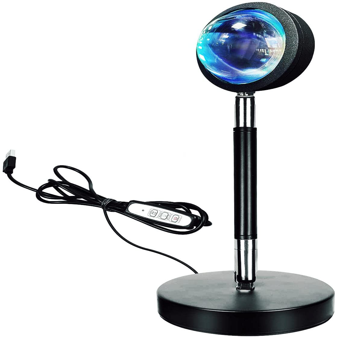 Amzmall Sunset Projection Lamp 180 Degree Rotation Rainbow Projection Lamp Led Light Romantic Visual HD Crystal Lens Sunset