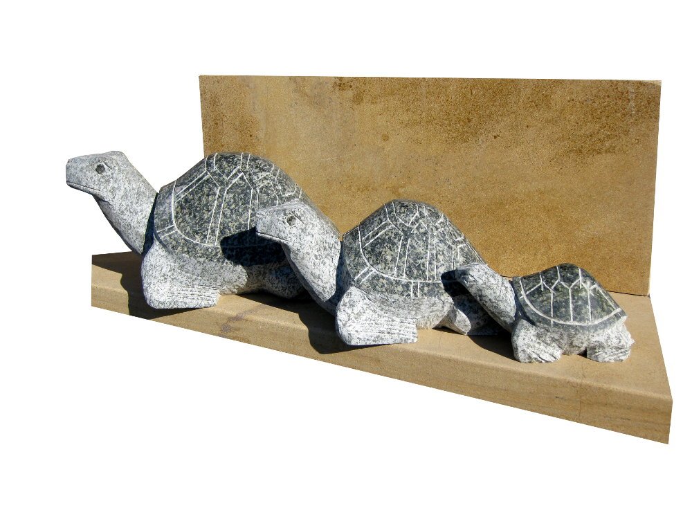 Schildkröte aus Granit Dunkelgrau (40 cm)