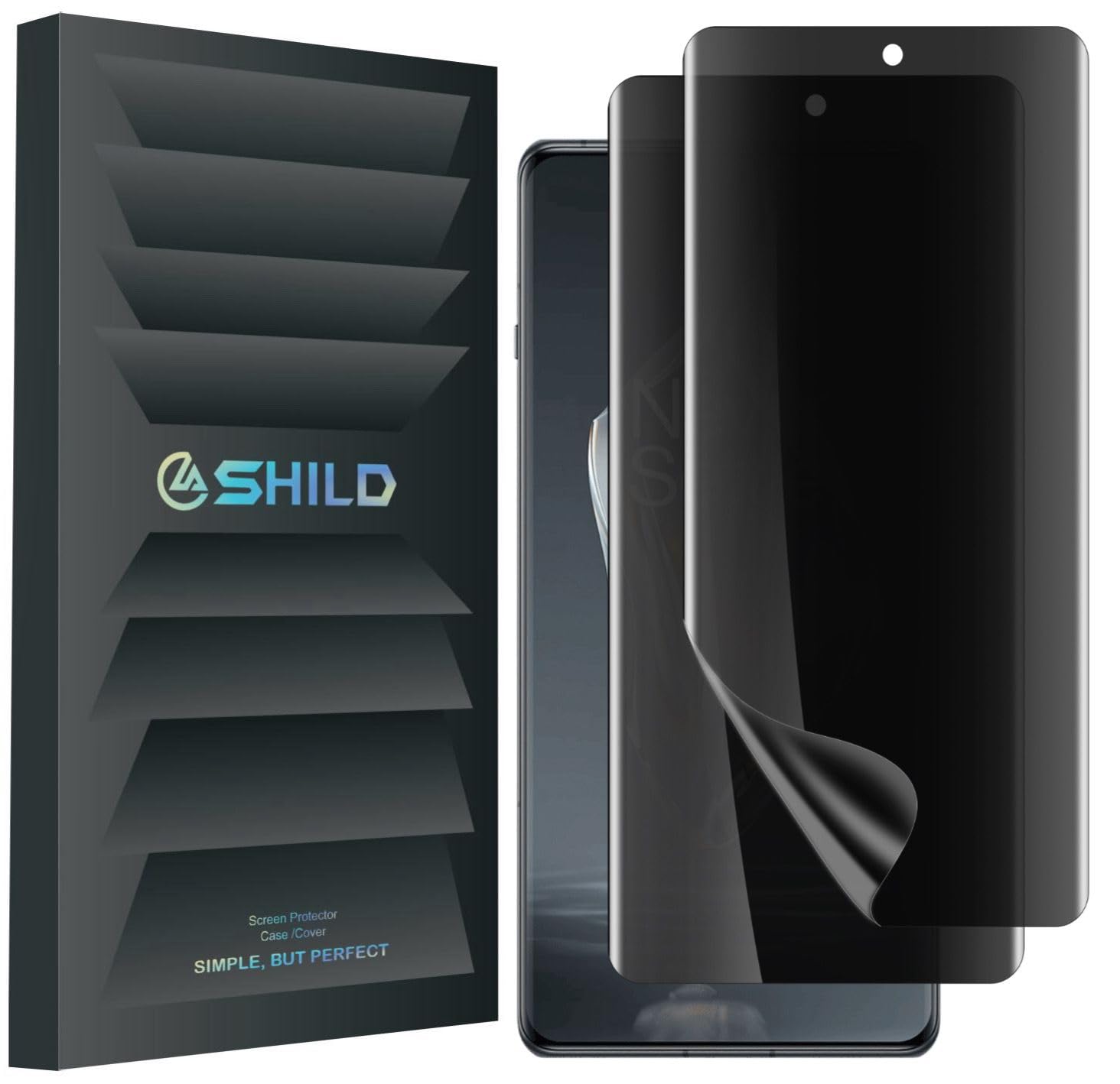 SHILD® (2-Pack) Privacy Screen Protector for OnePlus 12R | Edge-to-Edge Anti-Spy Screen Guard, HD Clarity, Fingerprint Compatible, Scratch Resistant, Easy Bubble-Free Installation