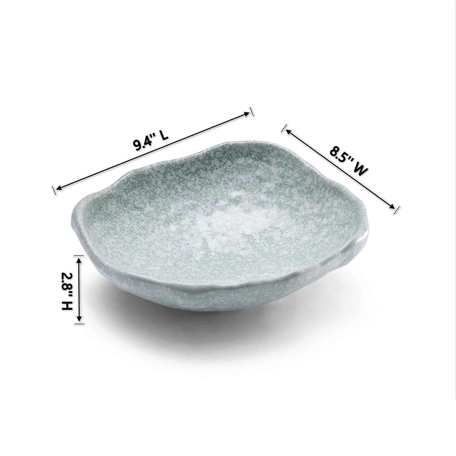 Plato decorativo de cerámica, blanco, 25,4 cm | Gres de borde irregular, plato central, cuenco para llaves, cuenco de frutas, hecho a mano