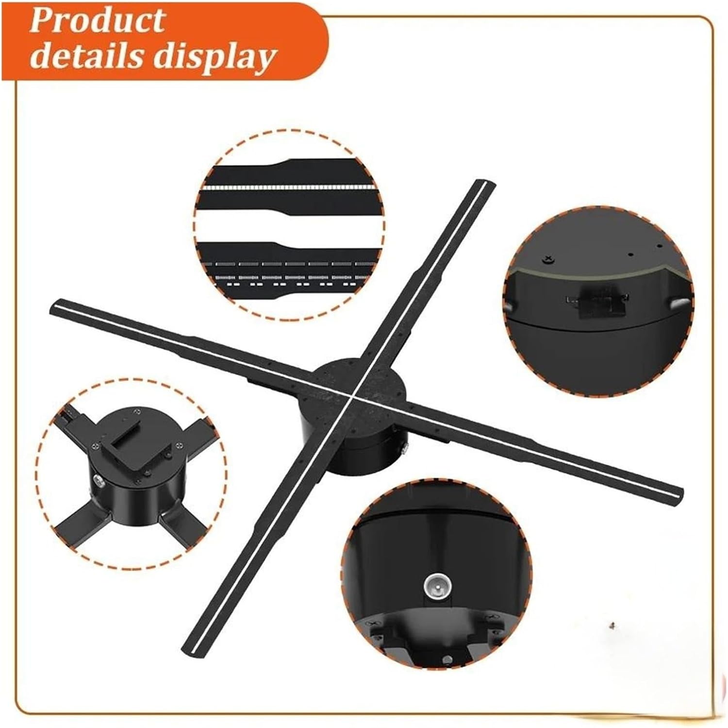 65cm HD 3D Hologram Fan Projector LED Sign Holographic Player Support Video Shop Advertising Display Halloween Christmas Light Widely Applicable