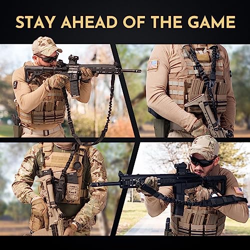 Antila - 2 Point Rifle Sling - Two Point Gun Sling For Rifle, Durable And Versatile - An Excellent Gun Strap For Rifle Full Metal W/Comfortable Padding + Bandana And 2 Skill Improvement Ebooks #TOP6