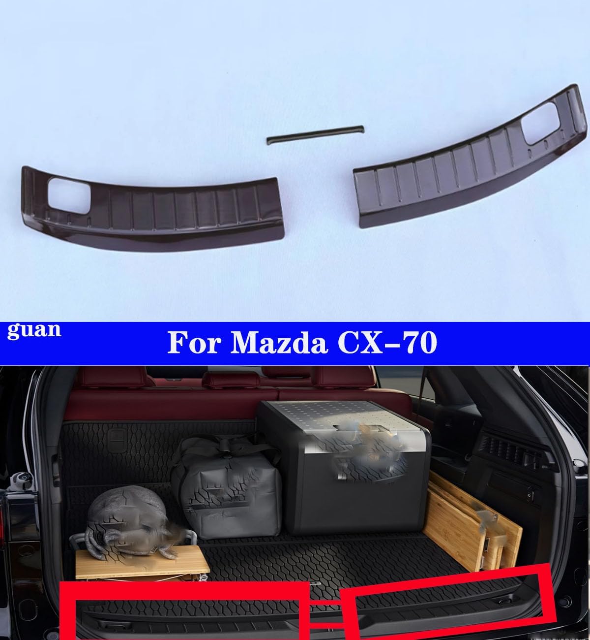 Car Trunk Guard Decorative Panel Black for CX-70 2025-2026