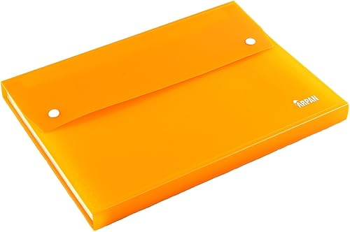 Miniatura 3 de Arpan Archivo expandible A4 13 fuelle bolsillo carpeta Stud cartera organizador (naranja)