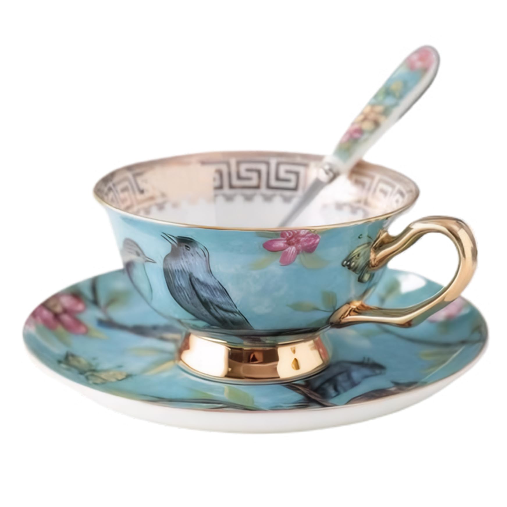 Tasse de thé et soucoupe vintage 250 ml en porcelaine pour table et déco de cuisine