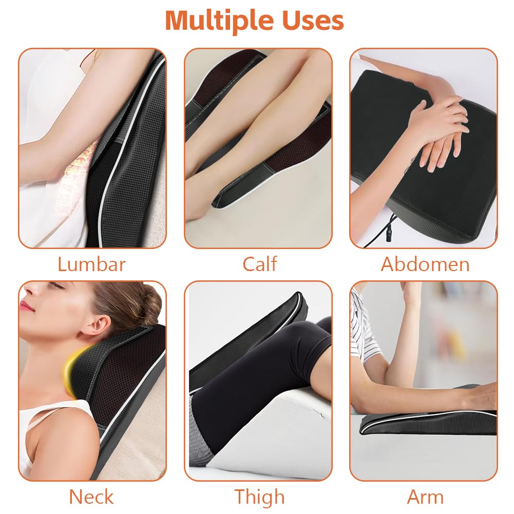 Aolso Nackenmassagegerät mit Wärme, Shiatsu Massagegeräte, 3D Rücken knetmassage, Knet Massagekissen zur Linderung von Rücken, Nacken, Schulter und Beinschmerzen, Geschenke für Männer und Frauen