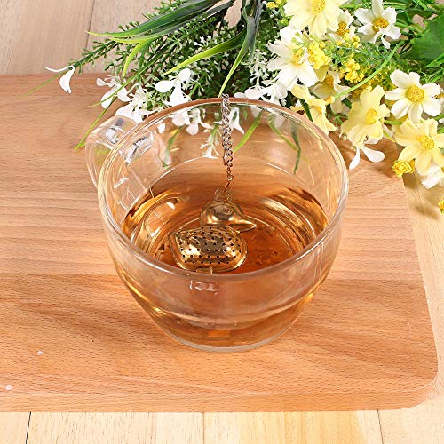 Colador de té, infusor de bolas de té de acero inoxidable, difusor de especias en forma de pato para preparar té de… - Imagen 8
