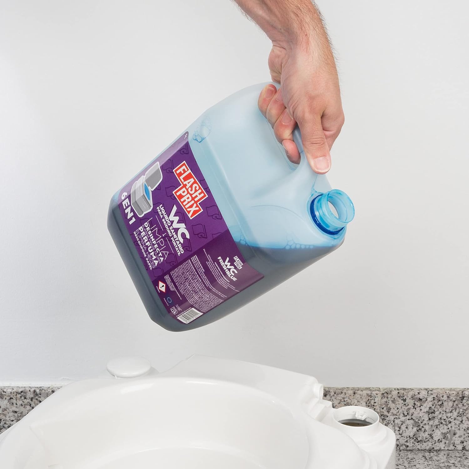Aditivo para Aguas Negras para Inodoro Portátil WC, Liquido para Depósito de Residuos, Fragancia Cereza Fresh, Líquido Sanitario, 10 Litros