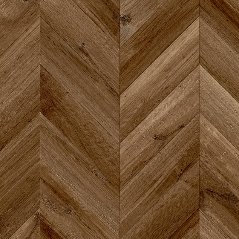 Chevron Wood Effect Vinyl Flooring, slip resistant vinyl roll flooring for kitchen, bathroom, hallway, living space in 2, 3 and 4 metre widths (Dark Chevron Oak, 1m x 3m)
