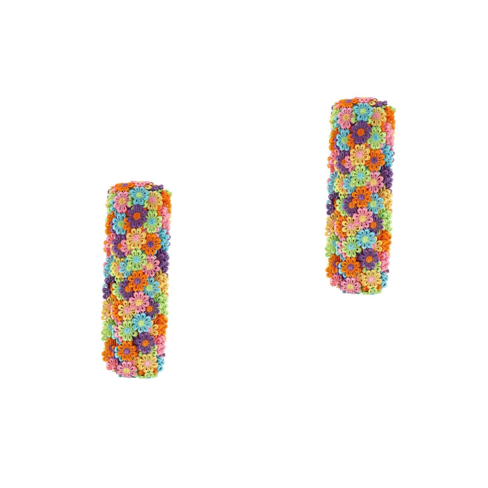 SHINEOFI 2rollos Cinta De Raso Floral De Yardas Para Decoración De Ropa y Manualidades Para Personalizar Ropa Bolsos y Proyectos De Bricolaje